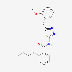 N-[5-(2-methoxybenzyl)-1,3,4-thiadiazol-2-yl]-2-(propylsulfanyl)benzamide