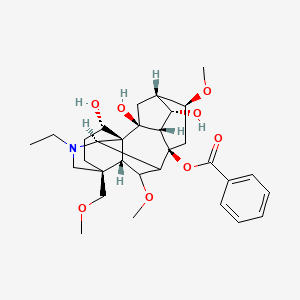 molecular formula C31H43NO8 B1496005 [(1R,2S,3S,4S,5S,6S,8S,10R,13S,16S,17R,18R)-11-ethyl-2,4,16-trihydroxy-6,18-dimethoxy-13-(methoxymethyl)-11-azahexacyclo[7.7.2.12,5.01,10.03,8.013,17]nonadecan-8-yl] benzoate 