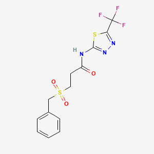 3-(benzylsulfonyl)-N-[5-(trifluoromethyl)-1,3,4-thiadiazol-2-yl]propanamide