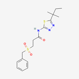 molecular formula C17H23N3O3S2 B14960095 3-(benzylsulfonyl)-N-[5-(2-methylbutan-2-yl)-1,3,4-thiadiazol-2-yl]propanamide 