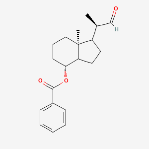 Benzoic acid 7R-methyl-1-(1S-methyl-2-oxo-ethyl)-octahydro-inden-4S-yl ester