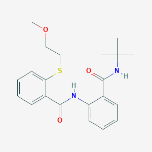 N-[2-(tert-butylcarbamoyl)phenyl]-2-[(2-methoxyethyl)sulfanyl]benzamide