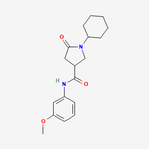 molecular formula C18H24N2O3 B14960145 1-cyclohexyl-N-(3-methoxyphenyl)-5-oxopyrrolidine-3-carboxamide 