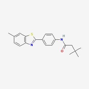 molecular formula C20H22N2OS B14960169 3,3-dimethyl-N-[4-(6-methyl-1,3-benzothiazol-2-yl)phenyl]butanamide 