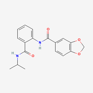 N-[2-(propan-2-ylcarbamoyl)phenyl]-1,3-benzodioxole-5-carboxamide