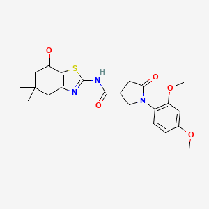 molecular formula C22H25N3O5S B14960211 1-(2,4-dimethoxyphenyl)-N-(5,5-dimethyl-7-oxo-4,5,6,7-tetrahydro-1,3-benzothiazol-2-yl)-5-oxopyrrolidine-3-carboxamide 