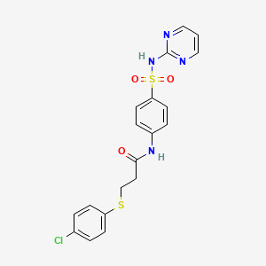 3-[(4-chlorophenyl)sulfanyl]-N-[4-(pyrimidin-2-ylsulfamoyl)phenyl]propanamide