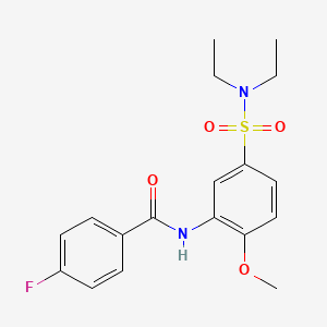 molecular formula C18H21FN2O4S B14960265 N-[5-(diethylsulfamoyl)-2-methoxyphenyl]-4-fluorobenzamide 