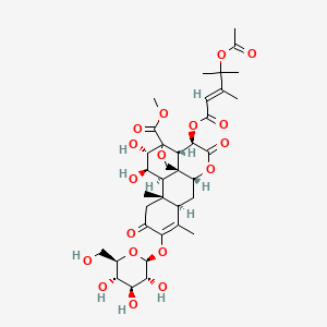 Methyl (1R,2S,3R,6R,8R,13S,14R,15R,16S)-3-[(E)-4-acetyloxy-3,4-dimethylpent-2-enoyl]oxy-15,16-dihydroxy-9,13-dimethyl-4,11-dioxo-10-[(2S,3R,4S,5S,6R)-3,4,5-trihydroxy-6-(hydroxymethyl)oxan-2-yl]oxy-5,18-dioxapentacyclo[12.5.0.01,6.02,17.08,13]nonadec-9-ene-17-carboxylate