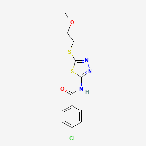 4-chloro-N-{5-[(2-methoxyethyl)sulfanyl]-1,3,4-thiadiazol-2-yl}benzamide