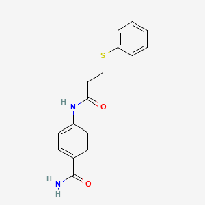 4-{[3-(Phenylsulfanyl)propanoyl]amino}benzamide