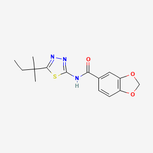 N-[5-(2-methylbutan-2-yl)-1,3,4-thiadiazol-2-yl]-1,3-benzodioxole-5-carboxamide