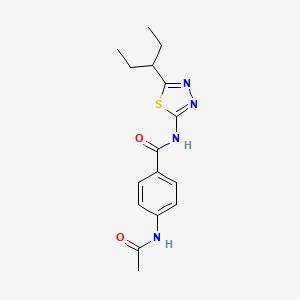 4-(acetylamino)-N-[5-(pentan-3-yl)-1,3,4-thiadiazol-2-yl]benzamide