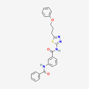 molecular formula C25H22N4O3S B14960439 N-[5-(3-phenoxypropyl)-1,3,4-thiadiazol-2-yl]-3-[(phenylcarbonyl)amino]benzamide 