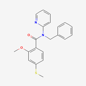 molecular formula C21H20N2O2S B14960455 N-benzyl-2-methoxy-4-(methylsulfanyl)-N-(pyridin-2-yl)benzamide 