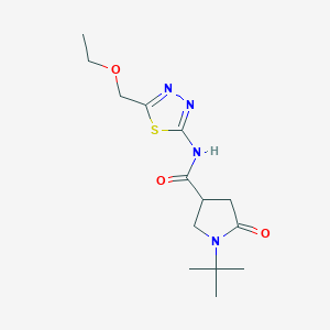 1-tert-butyl-N-[5-(ethoxymethyl)-1,3,4-thiadiazol-2-yl]-5-oxopyrrolidine-3-carboxamide