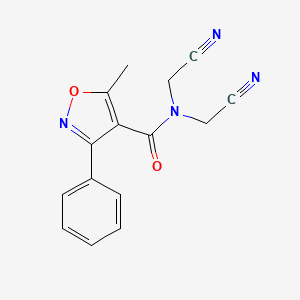 molecular formula C15H12N4O2 B14960466 N,N-bis(cyanomethyl)-5-methyl-3-phenyl-1,2-oxazole-4-carboxamide 