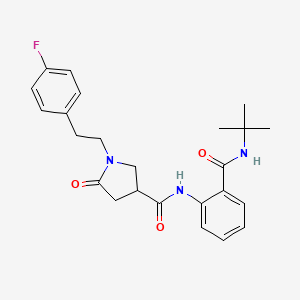 molecular formula C24H28FN3O3 B14960508 N-[2-(tert-butylcarbamoyl)phenyl]-1-[2-(4-fluorophenyl)ethyl]-5-oxopyrrolidine-3-carboxamide 