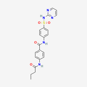 molecular formula C21H21N5O4S B14960515 4-(butanoylamino)-N-[4-(pyrimidin-2-ylsulfamoyl)phenyl]benzamide 