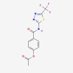 4-{[5-(Trifluoromethyl)-1,3,4-thiadiazol-2-yl]carbamoyl}phenyl acetate