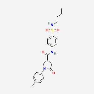 molecular formula C22H27N3O4S B14960552 N-[4-(butylsulfamoyl)phenyl]-1-(4-methylphenyl)-5-oxopyrrolidine-3-carboxamide 