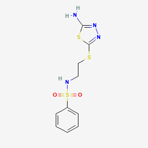 molecular formula C10H12N4O2S3 B14960563 N-{2-[(5-amino-1,3,4-thiadiazol-2-yl)sulfanyl]ethyl}benzenesulfonamide CAS No. 333352-27-5