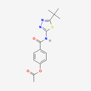 molecular formula C15H17N3O3S B14960565 4-[(5-Tert-butyl-1,3,4-thiadiazol-2-yl)carbamoyl]phenyl acetate 