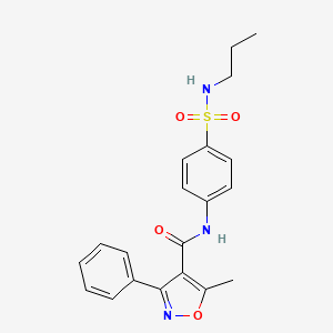 5-methyl-3-phenyl-N-[4-(propylsulfamoyl)phenyl]-1,2-oxazole-4-carboxamide