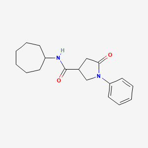 molecular formula C18H24N2O2 B14960609 N-cycloheptyl-5-oxo-1-phenylpyrrolidine-3-carboxamide 