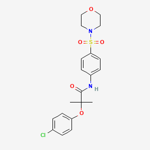 molecular formula C20H23ClN2O5S B14960630 2-(4-chlorophenoxy)-2-methyl-N-[4-(morpholin-4-ylsulfonyl)phenyl]propanamide 