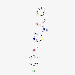 molecular formula C15H12ClN3O2S2 B14960673 N-{5-[(4-chlorophenoxy)methyl]-1,3,4-thiadiazol-2-yl}-2-(thiophen-2-yl)acetamide 