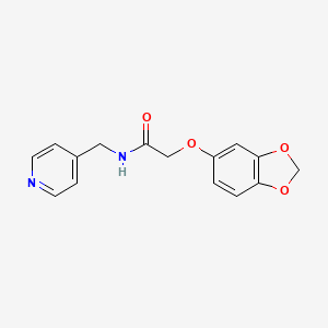 2-(1,3-benzodioxol-5-yloxy)-N-(pyridin-4-ylmethyl)acetamide