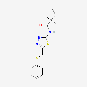 2,2-dimethyl-N-{5-[(phenylsulfanyl)methyl]-1,3,4-thiadiazol-2-yl}butanamide