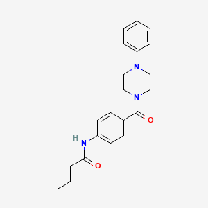 molecular formula C21H25N3O2 B14960746 N-[4-(4-phenylpiperazine-1-carbonyl)phenyl]butanamide 