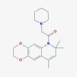 2-(piperidin-1-yl)-1-(7,7,9-trimethyl-2,3-dihydro[1,4]dioxino[2,3-g]quinolin-6(7H)-yl)ethanone