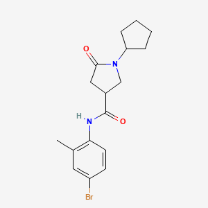 N-(4-bromo-2-methylphenyl)-1-cyclopentyl-5-oxopyrrolidine-3-carboxamide