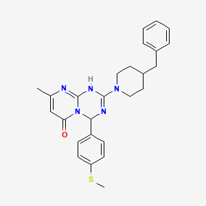 molecular formula C26H29N5OS B14960806 2-(4-benzylpiperidin-1-yl)-8-methyl-4-[4-(methylsulfanyl)phenyl]-1,4-dihydro-6H-pyrimido[1,2-a][1,3,5]triazin-6-one 