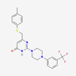 molecular formula C23H23F3N4OS B14960827 6-{[(4-methylphenyl)sulfanyl]methyl}-2-{4-[3-(trifluoromethyl)phenyl]piperazin-1-yl}pyrimidin-4(3H)-one 