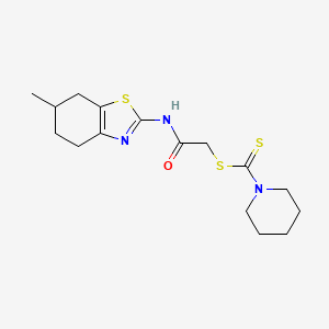 molecular formula C16H23N3OS3 B14960887 2-[(6-Methyl-4,5,6,7-tetrahydro-1,3-benzothiazol-2-yl)amino]-2-oxoethyl piperidine-1-carbodithioate 