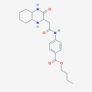 molecular formula C21H29N3O4 B14960892 Butyl 4-{[(3-oxodecahydroquinoxalin-2-yl)acetyl]amino}benzoate 