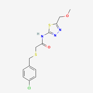 2-[(4-chlorobenzyl)sulfanyl]-N-[5-(methoxymethyl)-1,3,4-thiadiazol-2-yl]acetamide