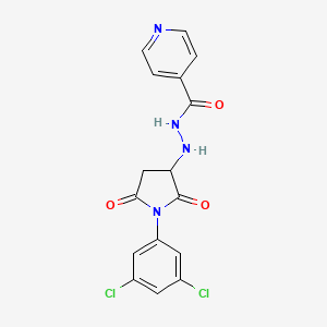 molecular formula C16H12Cl2N4O3 B14960937 N'-[1-(3,5-dichlorophenyl)-2,5-dioxopyrrolidin-3-yl]pyridine-4-carbohydrazide 