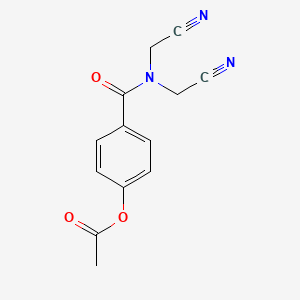 molecular formula C13H11N3O3 B14960943 4-[Bis(cyanomethyl)carbamoyl]phenyl acetate 