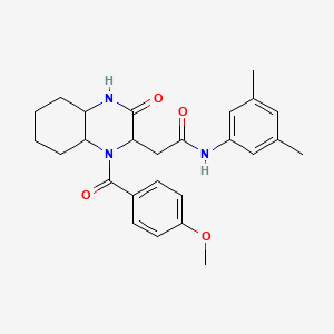 N-(3,5-dimethylphenyl)-2-{1-[(4-methoxyphenyl)carbonyl]-3-oxodecahydroquinoxalin-2-yl}acetamide