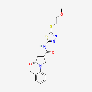 molecular formula C17H20N4O3S2 B14960962 N-{5-[(2-methoxyethyl)sulfanyl]-1,3,4-thiadiazol-2-yl}-1-(2-methylphenyl)-5-oxopyrrolidine-3-carboxamide 