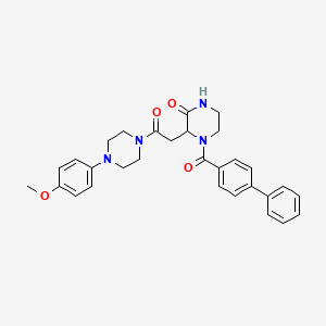 4-(Biphenyl-4-ylcarbonyl)-3-{2-[4-(4-methoxyphenyl)piperazin-1-yl]-2-oxoethyl}piperazin-2-one