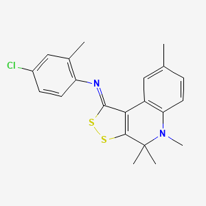 4-chloro-2-methyl-N-[(1Z)-4,4,5,8-tetramethyl-4,5-dihydro-1H-[1,2]dithiolo[3,4-c]quinolin-1-ylidene]aniline