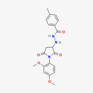 molecular formula C20H21N3O5 B14961086 N'-[1-(2,4-dimethoxyphenyl)-2,5-dioxopyrrolidin-3-yl]-4-methylbenzohydrazide 