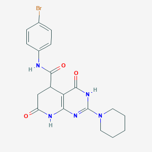 molecular formula C19H20BrN5O3 B14961089 N-(4-bromophenyl)-4,7-dioxo-2-(piperidin-1-yl)-3,4,5,6,7,8-hexahydropyrido[2,3-d]pyrimidine-5-carboxamide 