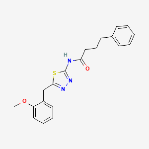 molecular formula C20H21N3O2S B14961094 N-[5-(2-methoxybenzyl)-1,3,4-thiadiazol-2-yl]-4-phenylbutanamide 